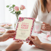 Scrollwork Border Galentine's Invitation 招待状