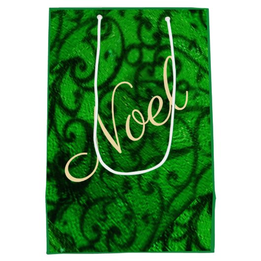 Scrollwork Green Gift Bag ミディアムペーパーバッグ (裏面)
