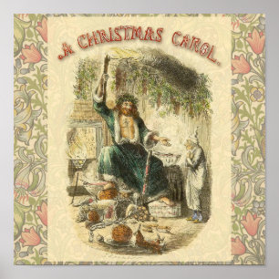 Scrooge Ghost of Christmas Present Victorian ポスター