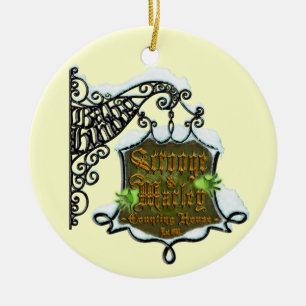 Scrooge&MarleySignScene セラミックオーナメント