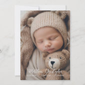 Scrpty生まれたばかりのベビー写真アナウンスメントカード 案内状 (正面)