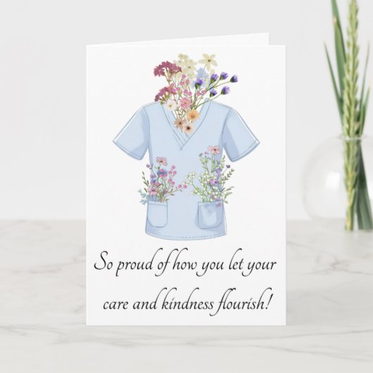 Scrub Floral Greeting Card サンキューカード (正面)