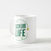 Scrub Life Mug – Fun Gift for Nurses & Medical Sta コーヒーマグカップ (正面左)