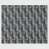 Scruffy Cat Staring at a Butterfly ラッピングペーパー (フラット)