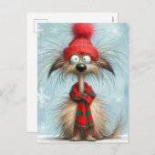 Scruffy Dog Christmas シーズンポストカード (正面/裏面)