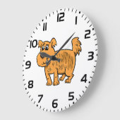 Scruffy Orange Puppy Dog ラージ壁時計 (傾斜)
