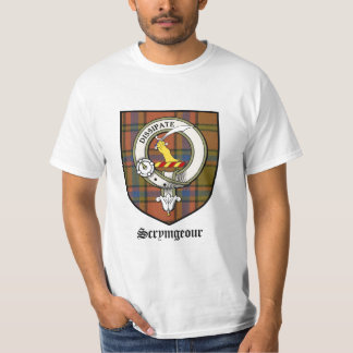Scrymgeourの一族はバッジのタータンチェックの頂点に達します Tシャツ
