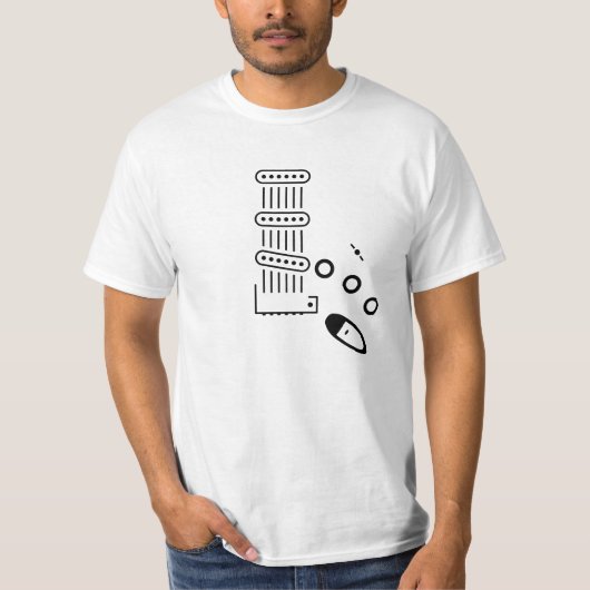 Scsterスタイルのギターアイコン Tシャツ (正面)
