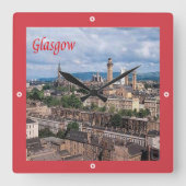 SCT003 GLASGOW，スコットランド， スクエア壁時計 (正面)