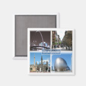 SCT009 GLASGOW，スコットランド，冷蔵庫 マグネット (正面/裏面)