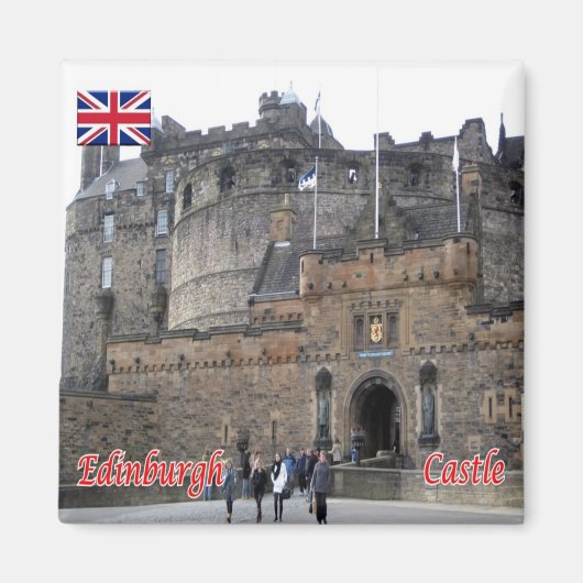 SCT020 EDINBURGH CASTLE，スコットランド，冷蔵庫 マグネット (正面)