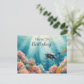 Scuba 50th birthday underwater birthday card  カード (スタンド正面)