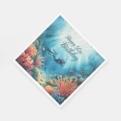 Scuba 50th birthday underwater birthday card  スタンダードランチョンナプキン (角)