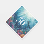 Scuba 50th birthday underwater birthday card  スタンダードランチョンナプキン (角)