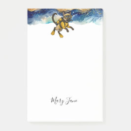 Scuba Cat Diving Blue Wet Suit ポストイット