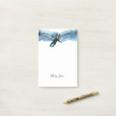 Scuba Cat Diving Blue Wet Suit ポストイット (デスク上)