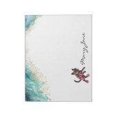 Scuba Cat Diving for Pink Lovers ノートパッド (回転)