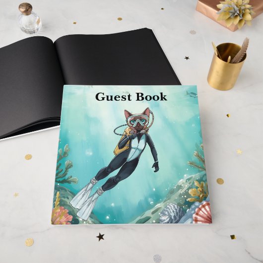 Scuba Cat Diving Under the Sea  ゲストブック (正面見開き)