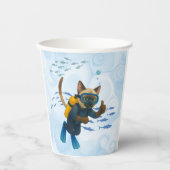 Scuba Cat is diving  Underwater  紙コップ (正面)