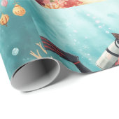 Scuba Cat Underwater Holiday  Merry Christmas  ラッピングペーパー (ロールコーナー)