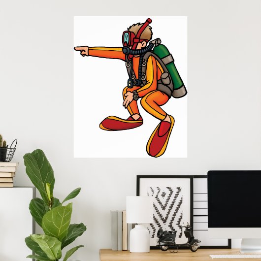 Scuba Diver ポスター (ホームオフィス)