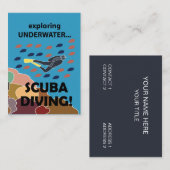 Scuba Diver Diving Instructor 名刺 (正面/裏面)
