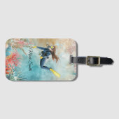 Scuba Diver Diving underwater  ラゲッジタグ (正面横)