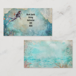 Scuba Diver Diving underwater  名刺
