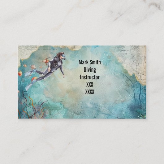 Scuba Diver Diving underwater  名刺 (正面)