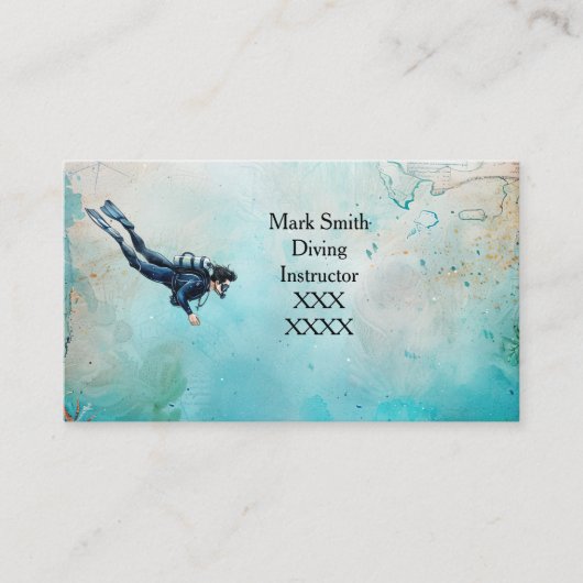 Scuba Diver Diving underwater 名刺 (正面)