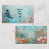 Scuba Diver Diving underwater 名刺 (正面/裏面)