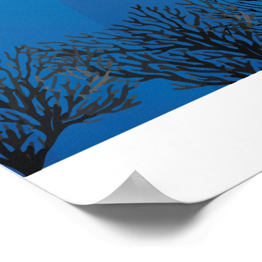 Scuba Diver in a Fish Shoal ポスター (角)