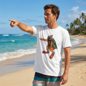 Scuba Diver in Orange Wetsuit Pointing Tシャツ