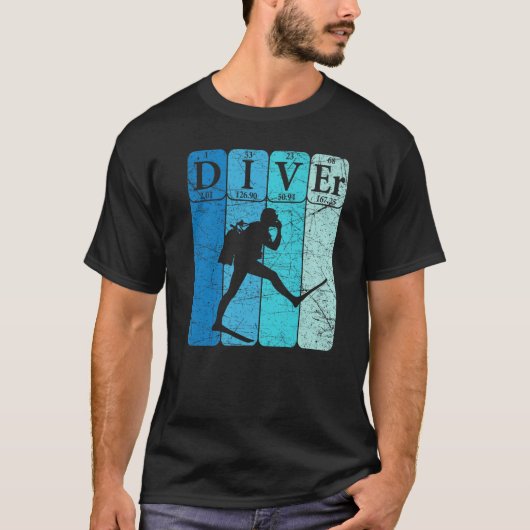 Scuba Diver Periodic Table Elements Scuba Diving R Tシャツ (正面)
