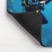 Scuba Diver Playing a Violin For a Whale マウスパッド (コーナー)