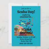Scuba Diver Under The Sea Scuba Day 招待状 (正面)