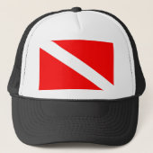 scuba divers flag red diagonal dive symbol キャップ (正面)