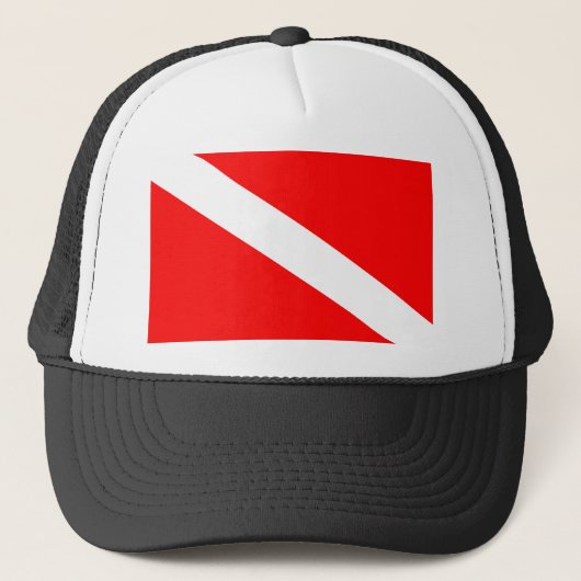 scuba divers flag red diagonal dive symbol キャップ (正面)