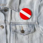 scuba divers flag red diagonal dive symbol 缶バッジ (インサイチュ)