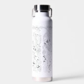 Scuba diving bottles marine life design in black ウォーターボトル (正面)