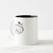 Scuba diving googles marine life design in black ツートーンマグカップ (正面左)