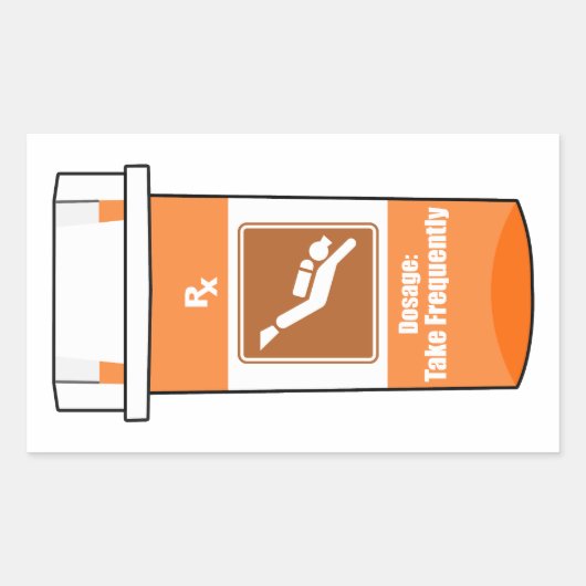 Scuba Diving Is My Drug 長方形シール (正面)