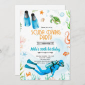 Scuba Diving party Invitation 招待状 (正面/裏面)