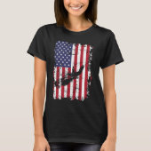 Scuba Diving USA Flag Diver  Freediving Tシャツ (正面)