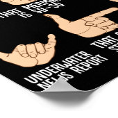 Scuba Hand Signals  Scuba Diving Diver ポスター (角)