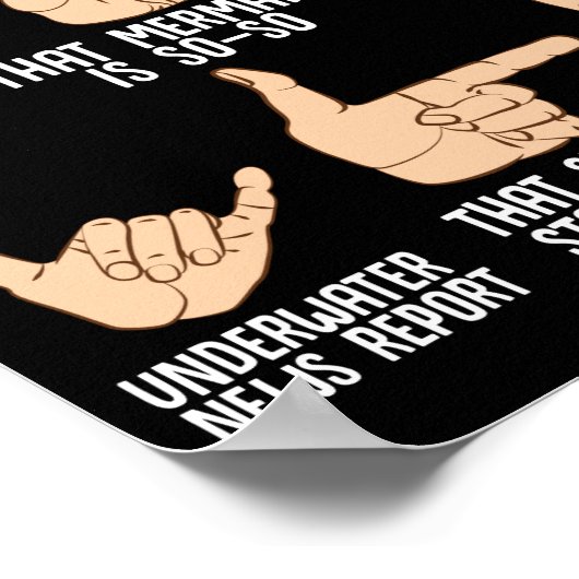 Scuba Hand Signals  Scuba Diving Diver ポスター (角)