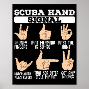 Scuba Hand Signals  Scuba Diving Diver ポスター