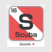 Scuba Periodic table dive flag sticker シール (シート)