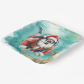 Scuba Santa Underwater Christmas ペーパープレート (傾斜あり)