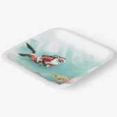 Scuba Santa Underwater Christmas ペーパープレート (傾斜あり)